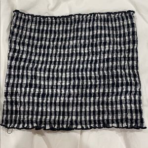 Black and white checkered tube top